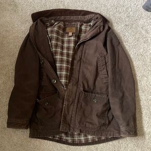 Brown with plaid lining vintage jacket
